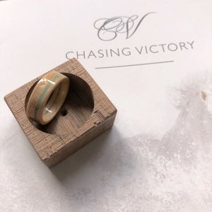 Custom wood wedding band (size 9)